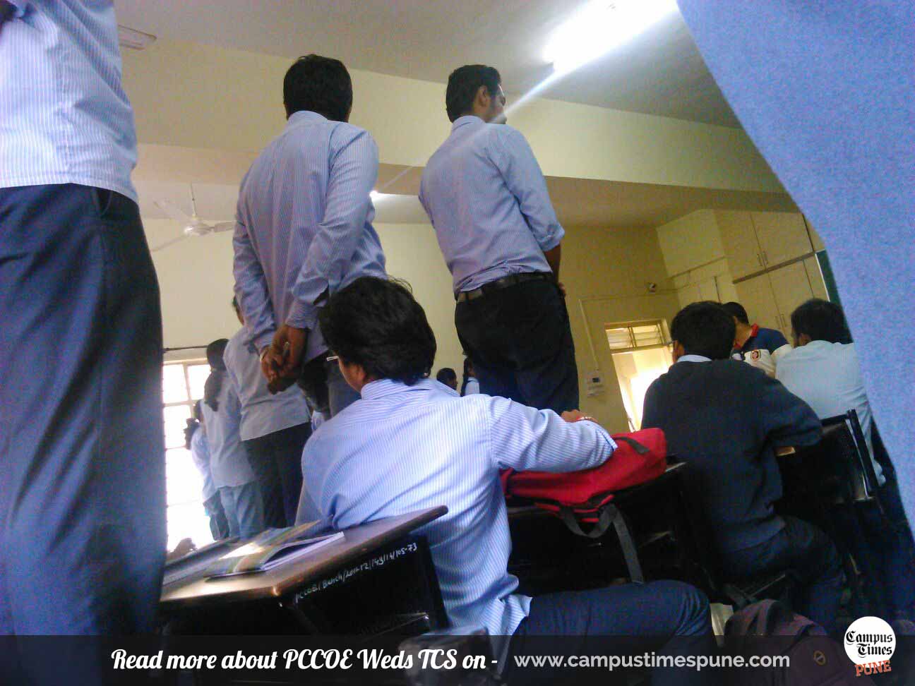 TCS-aptitude-Test-failed-students-punished-in-classroom-PCCOE-Pune