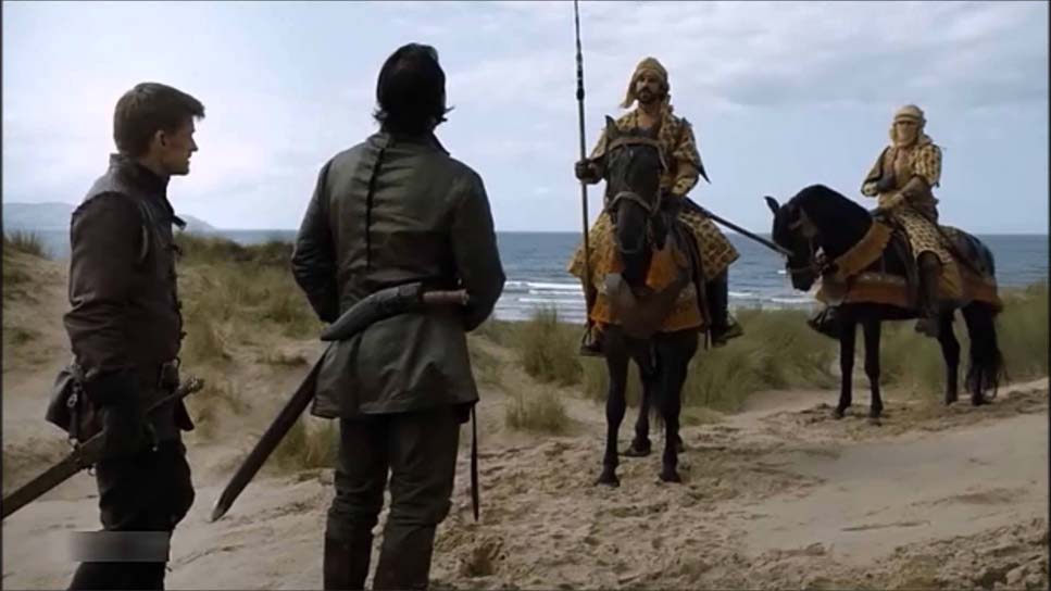 Ser-Bronn-and-Jaimie-Lannister-before-Dorninsh-Riders