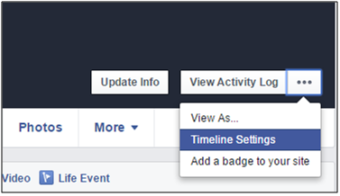 Facebook Timeline settings