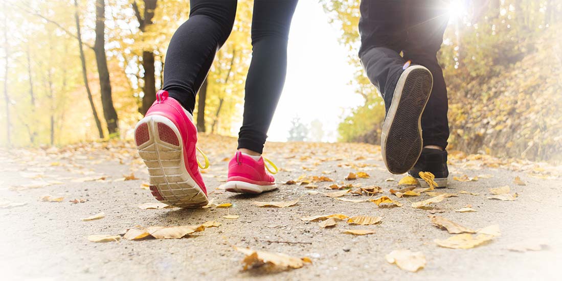 dreamy couple jogging