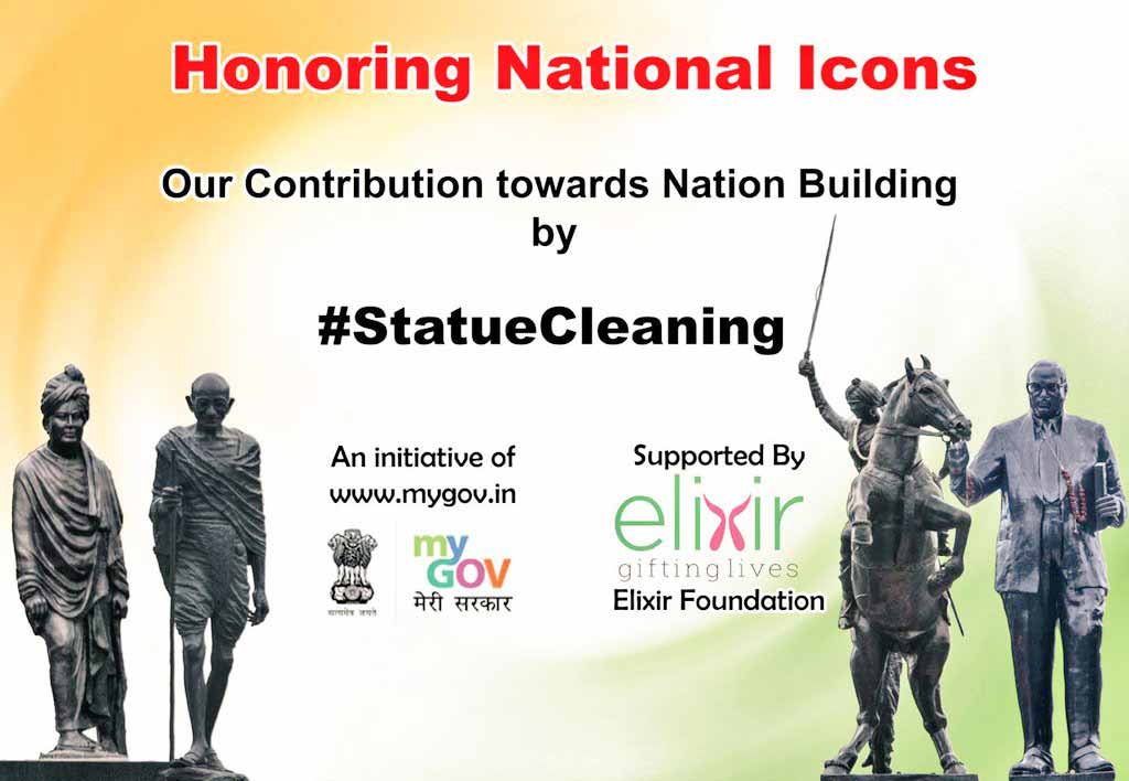 Statue-Cleaning-Campaign-by-Elixir-Foundation-Pune