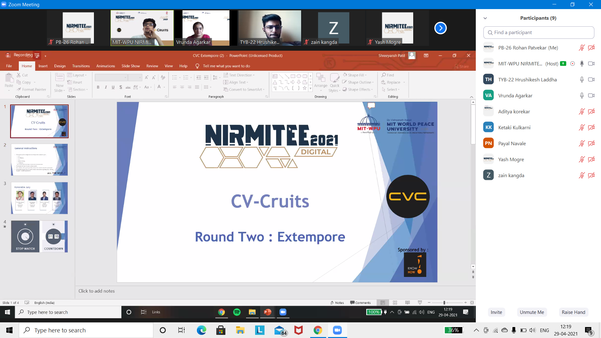 Nirmitee'21 CV cruits