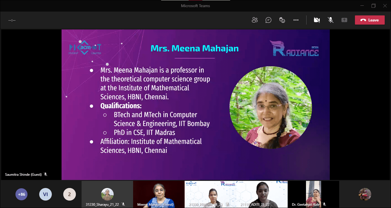 Randiace'21 Mrs. Meena Mahajan