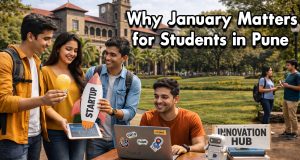 Students attending academic and career events in Pune during January