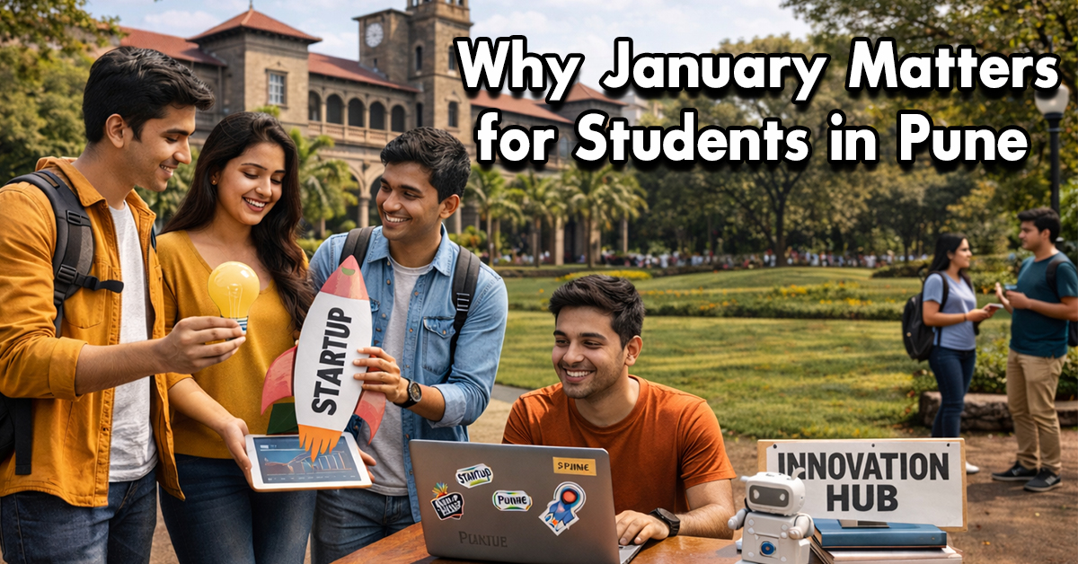Students attending academic and career events in Pune during January