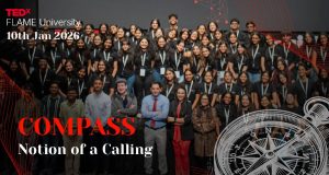 Students attending TEDxFLAME University 2026 early bird event on campus
