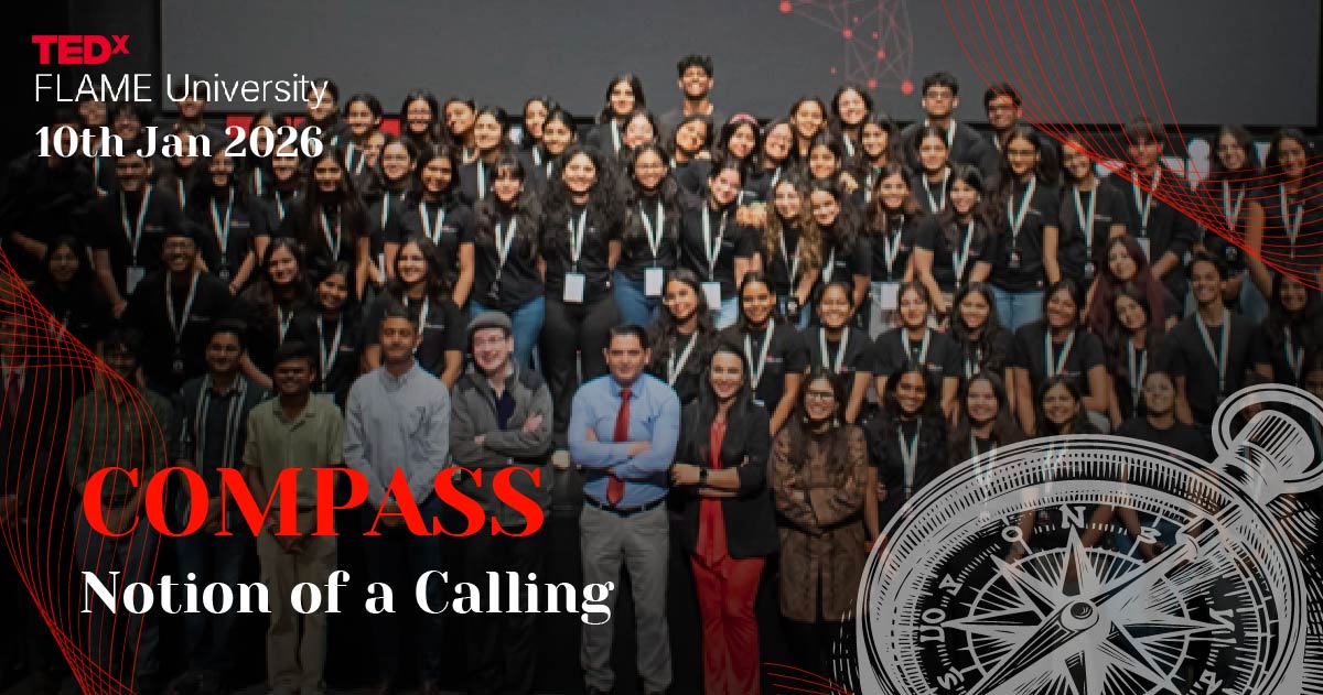 Students attending TEDxFLAME University 2026 early bird event on campus