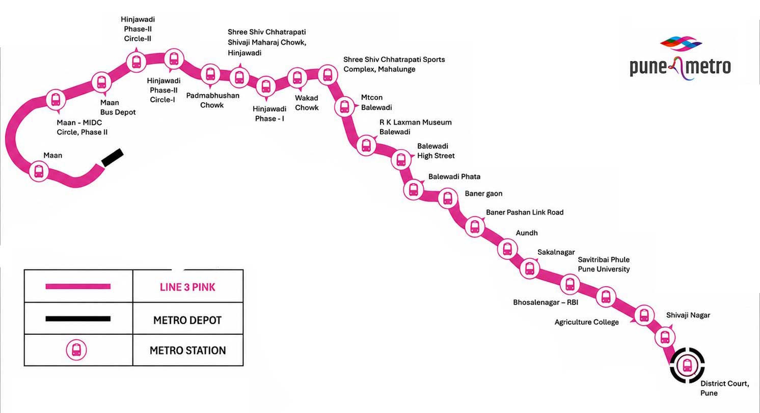 Pune-Metro-Pink-Line-Route-Map